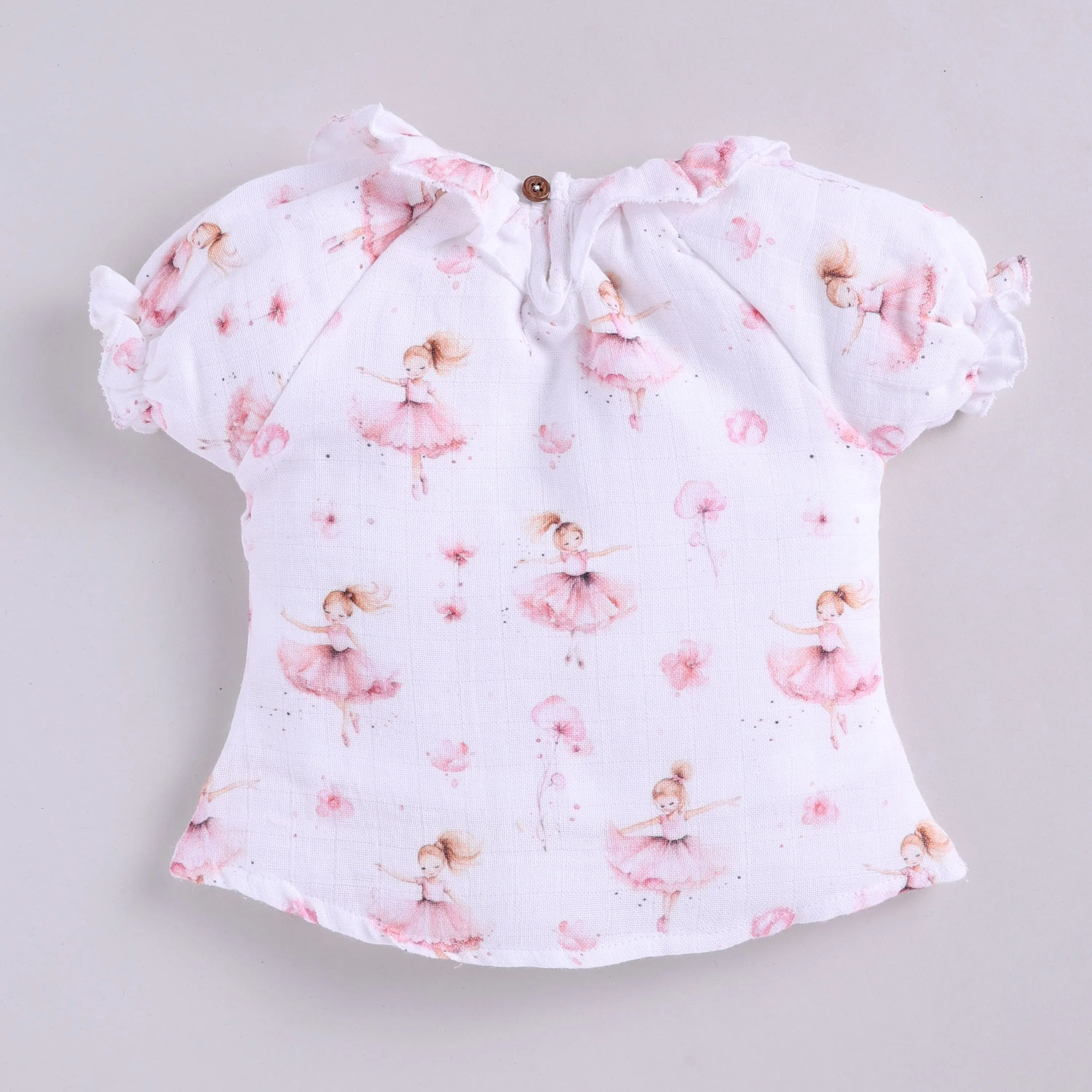Bellerina Print Organic Muslin Frill Top With Bloomers