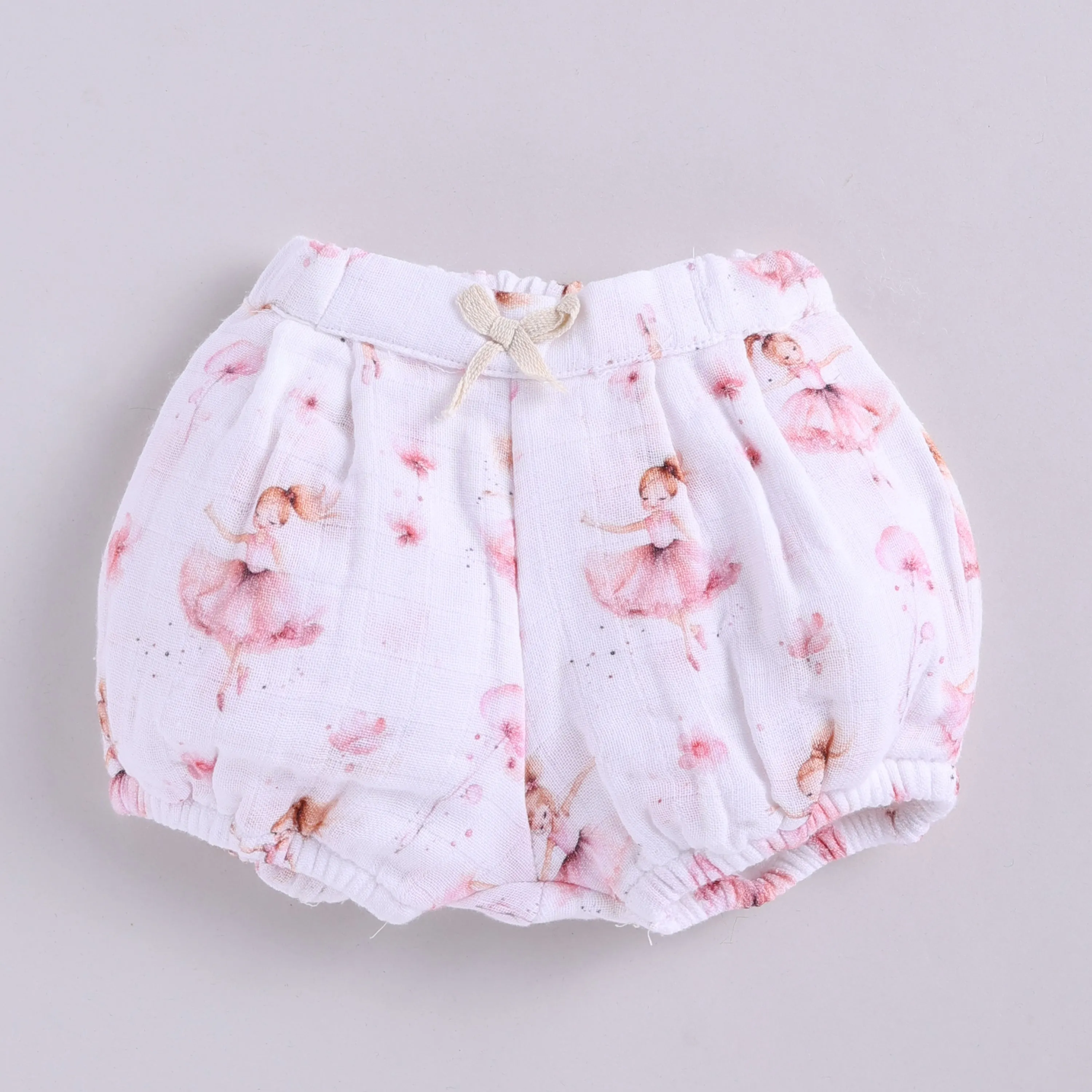 Bellerina Print Organic Muslin Frill Top With Bloomers