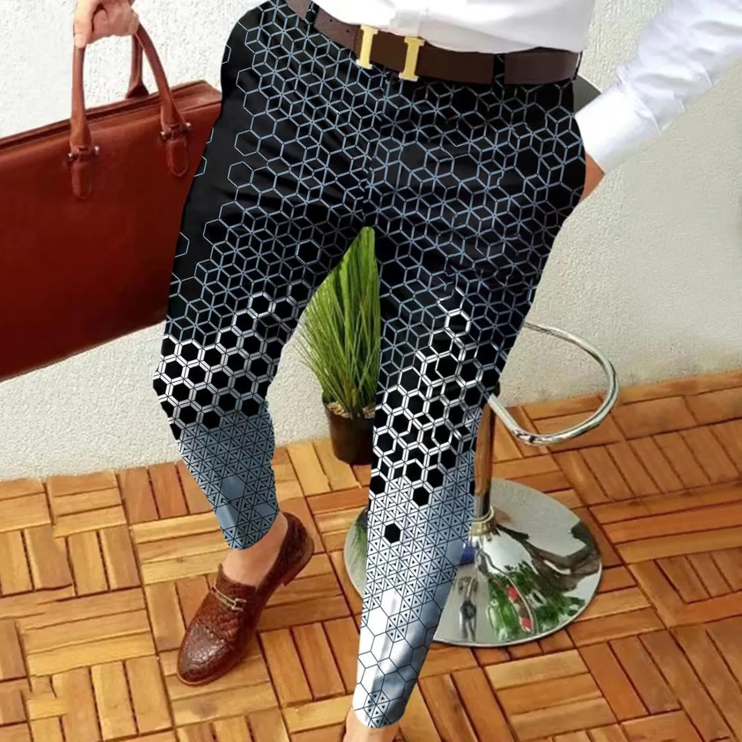 BIFUTON Mens Dress Pants, Mens Stylish Stretch Dress Pants Slim Fit Skinny Chino Pants Mens Party Business Golf Casual Slacks