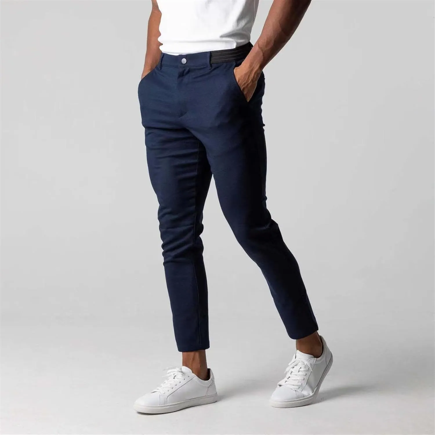 Bizgent Active Chinos, High Elasticity Slim Fit Pants for Men, Classic-Fit Wrinkle Resistant Comfort Stretch Work Pants