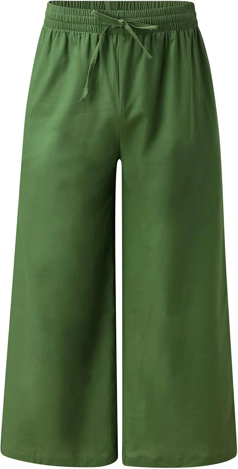 Casual Pants Men Summer Trouser Pants Casual Loose Joggers Lightweight Straight Stretch Sports Pants with Pockets