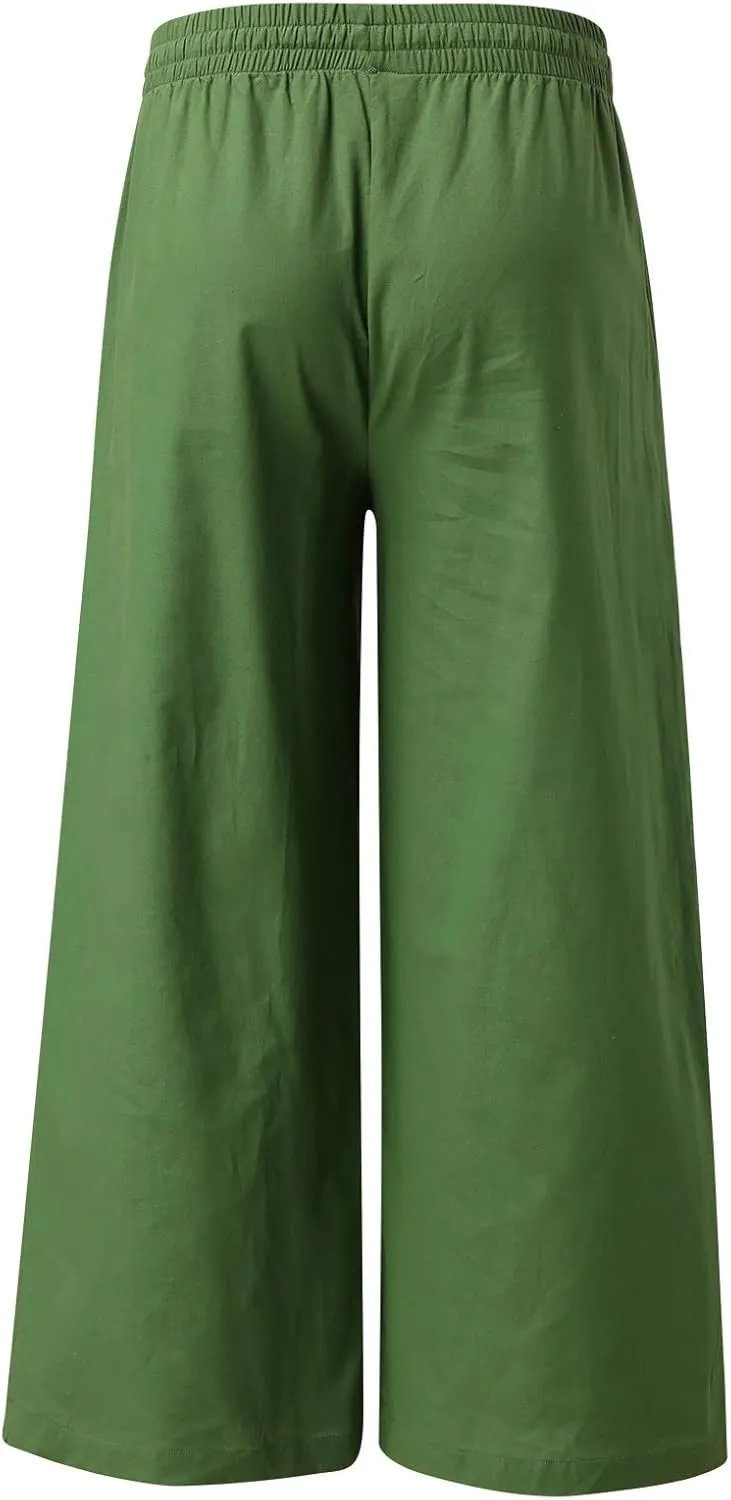 Casual Pants Men Summer Trouser Pants Casual Loose Joggers Lightweight Straight Stretch Sports Pants with Pockets