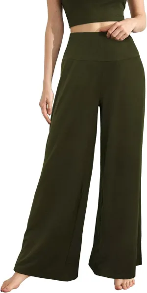 CHICASIMR Wide Leg Womens Pants High Waist Loose Flowy Comfy Lounge Stretch Soft Women Pants Casual Pants with Pockets