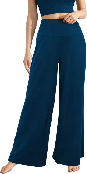 CHICASIMR Wide Leg Womens Pants High Waist Loose Flowy Comfy Lounge Stretch Soft Women Pants Casual Pants with Pockets