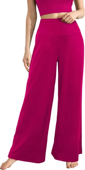 CHICASIMR Wide Leg Womens Pants High Waist Loose Flowy Comfy Lounge Stretch Soft Women Pants Casual Pants with Pockets