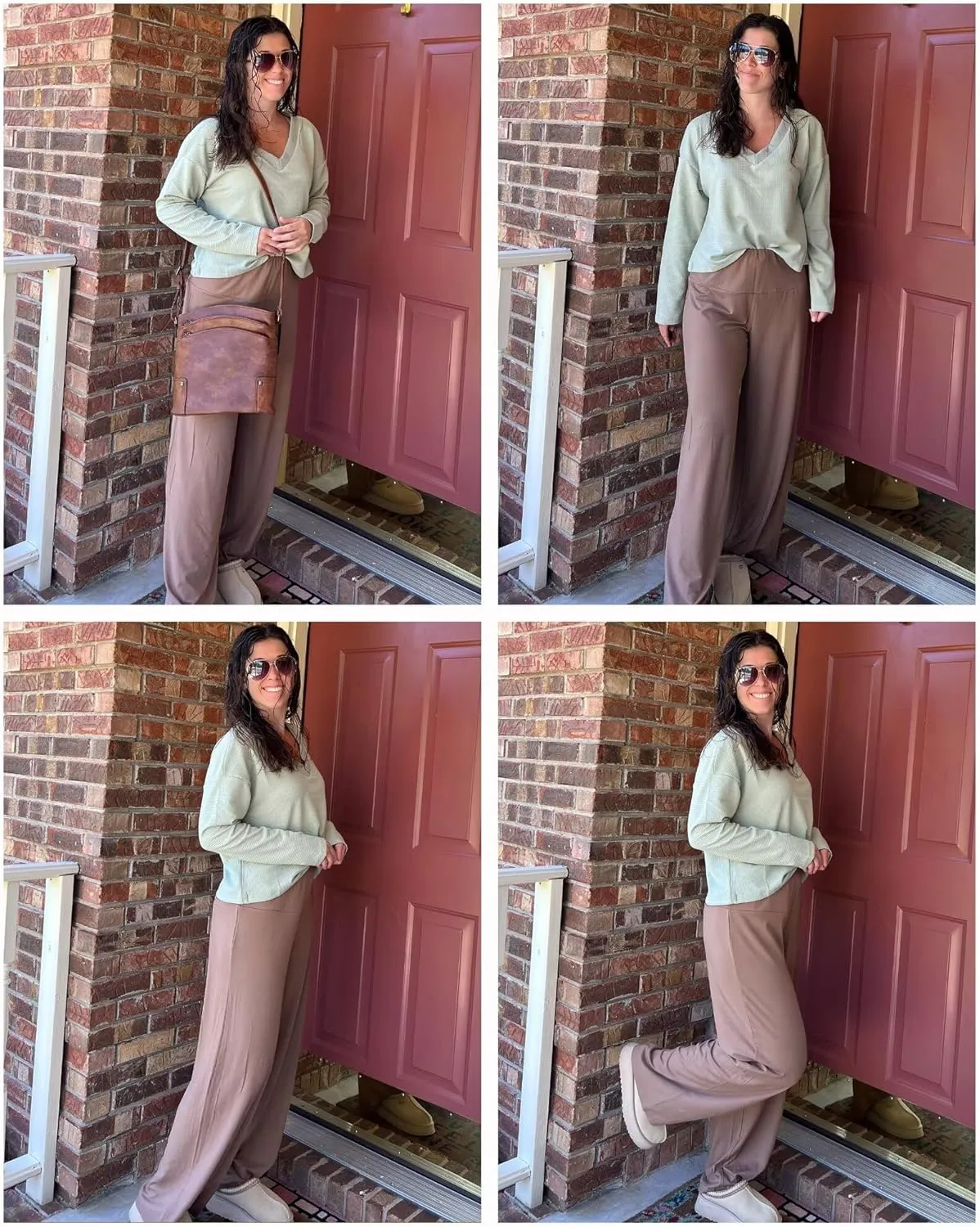 CHICASIMR Wide Leg Womens Pants High Waist Loose Flowy Comfy Lounge Stretch Soft Women Pants Casual Pants with Pockets