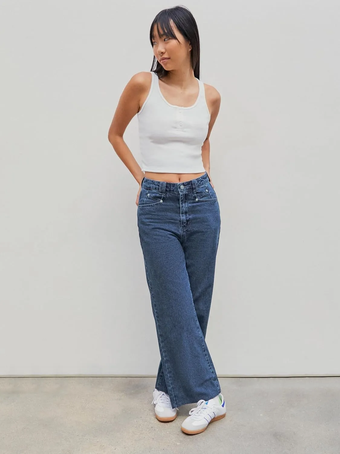 CIDER Jeans for Women High Waist Wide Leg Denim Pants Straight Leg Trouser Pants Mid Waist Trendy