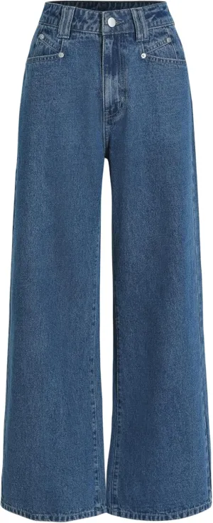 CIDER Jeans for Women High Waist Wide Leg Denim Pants Straight Leg Trouser Pants Mid Waist Trendy