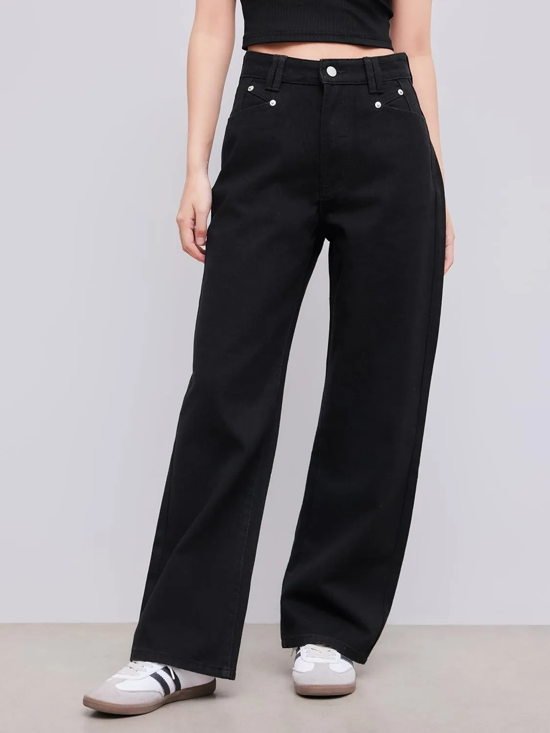 CIDER Jeans for Women High Waist Wide Leg Denim Pants Straight Leg Trouser Pants Mid Waist Trendy