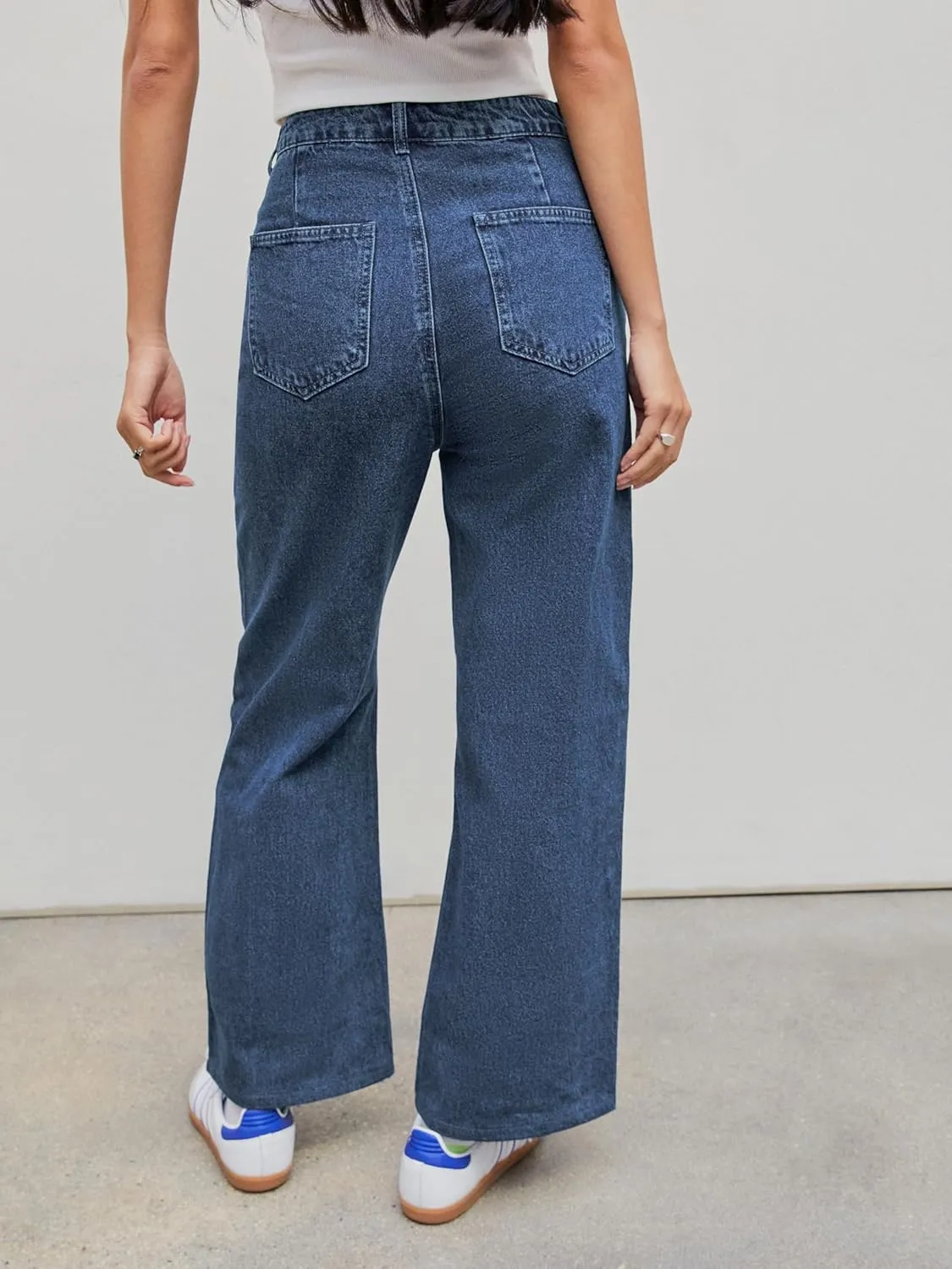 CIDER Jeans for Women High Waist Wide Leg Denim Pants Straight Leg Trouser Pants Mid Waist Trendy