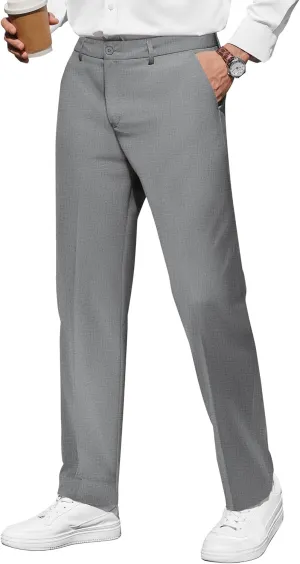 COOFANDY Men's Casual Pants Classic Fit Straight Legs Flat Front Twill Pants