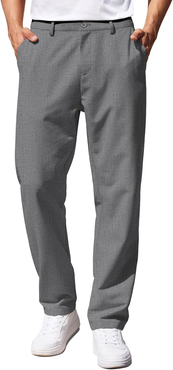 COOFANDY Men's Casual Pants Classic Fit Straight Legs Flat Front Twill Pants
