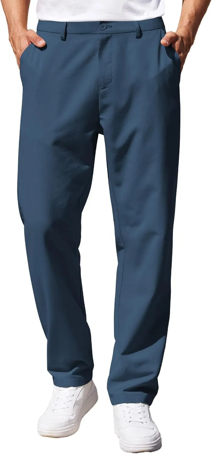 COOFANDY Men's Casual Pants Classic Fit Straight Legs Flat Front Twill Pants