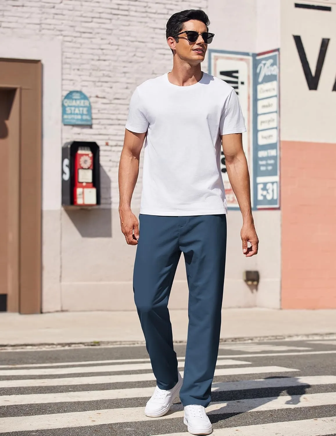 COOFANDY Men's Casual Pants Classic Fit Straight Legs Flat Front Twill Pants