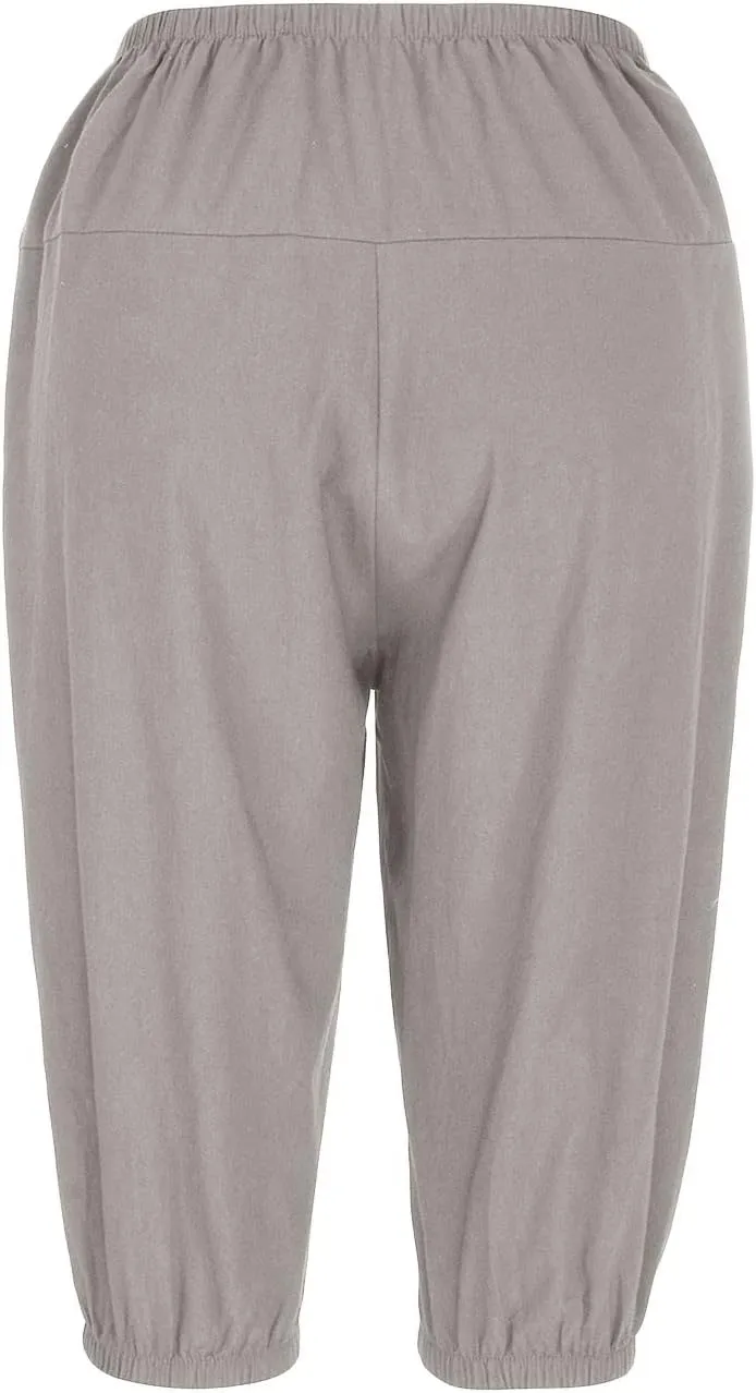 Cotton Linen Capri Pants for Women Lightweight Elastic Waist Baggy Tapered Capris Casual Summer Cropped Trousers 2025