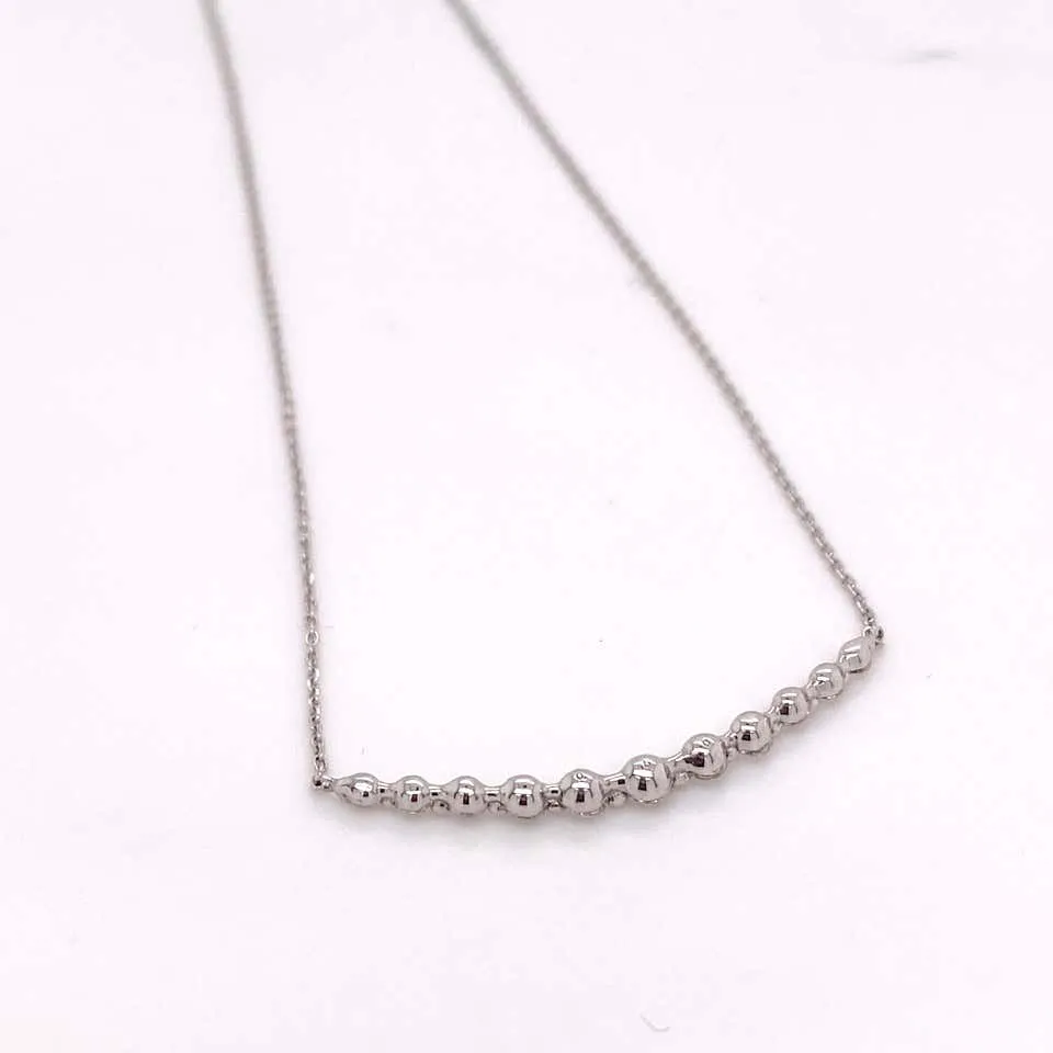 Curved Diamond Bar Necklace