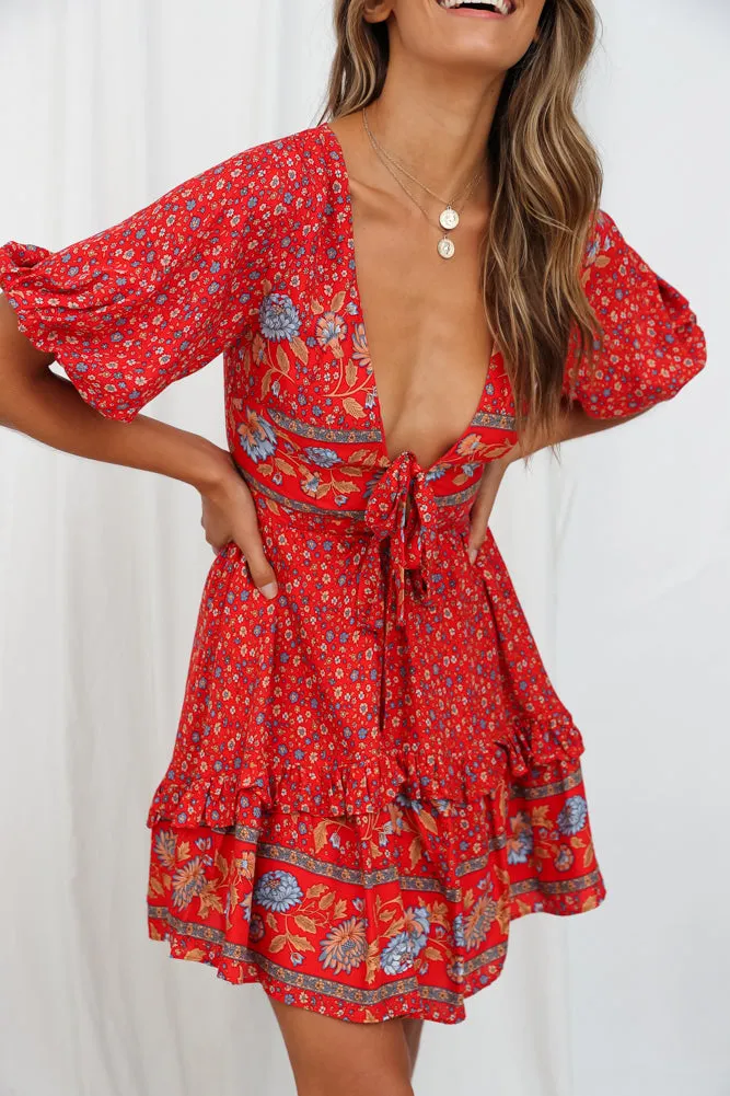 Desert Duduk Dress Red