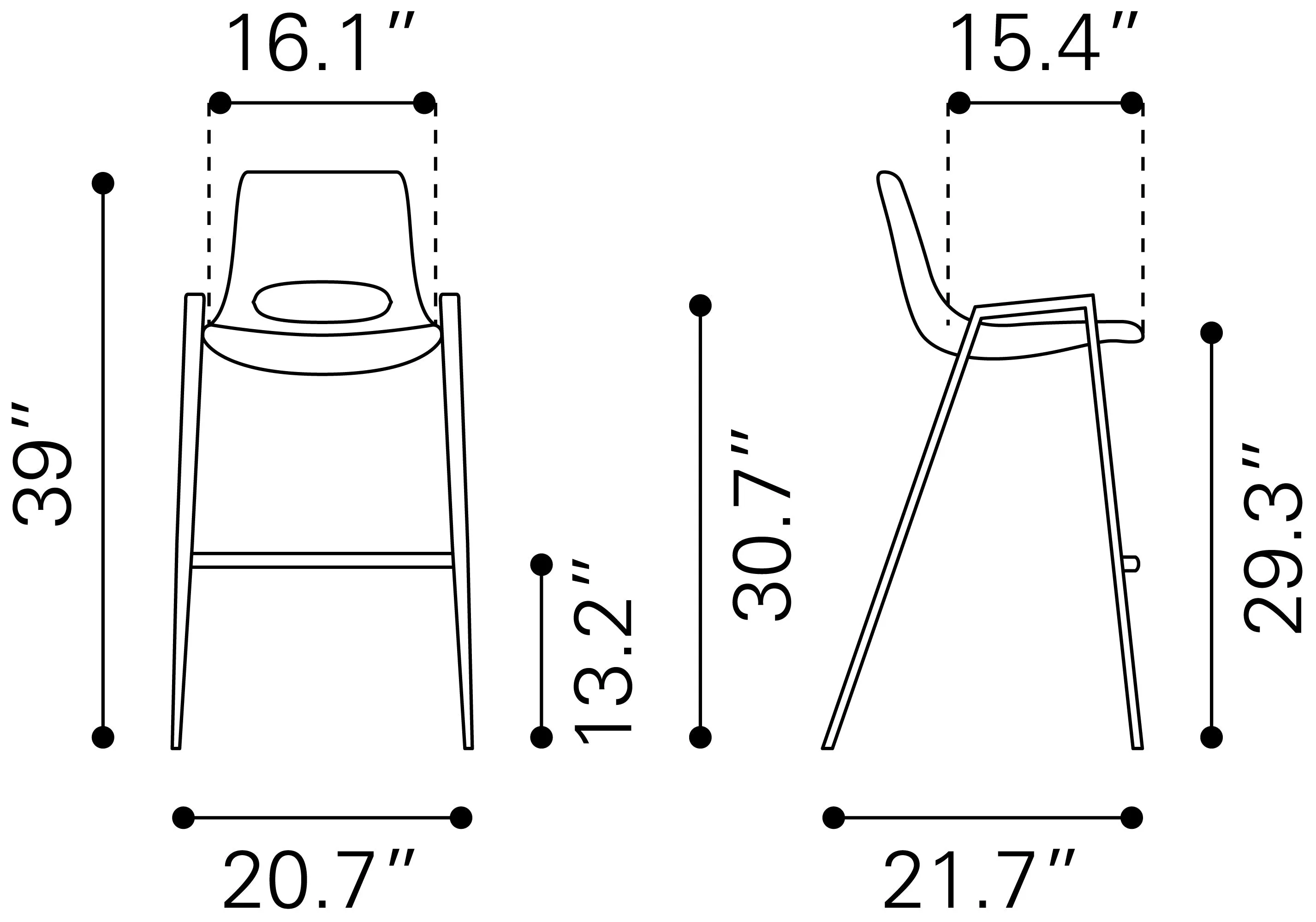 Desi Barstool (Set of 2) White