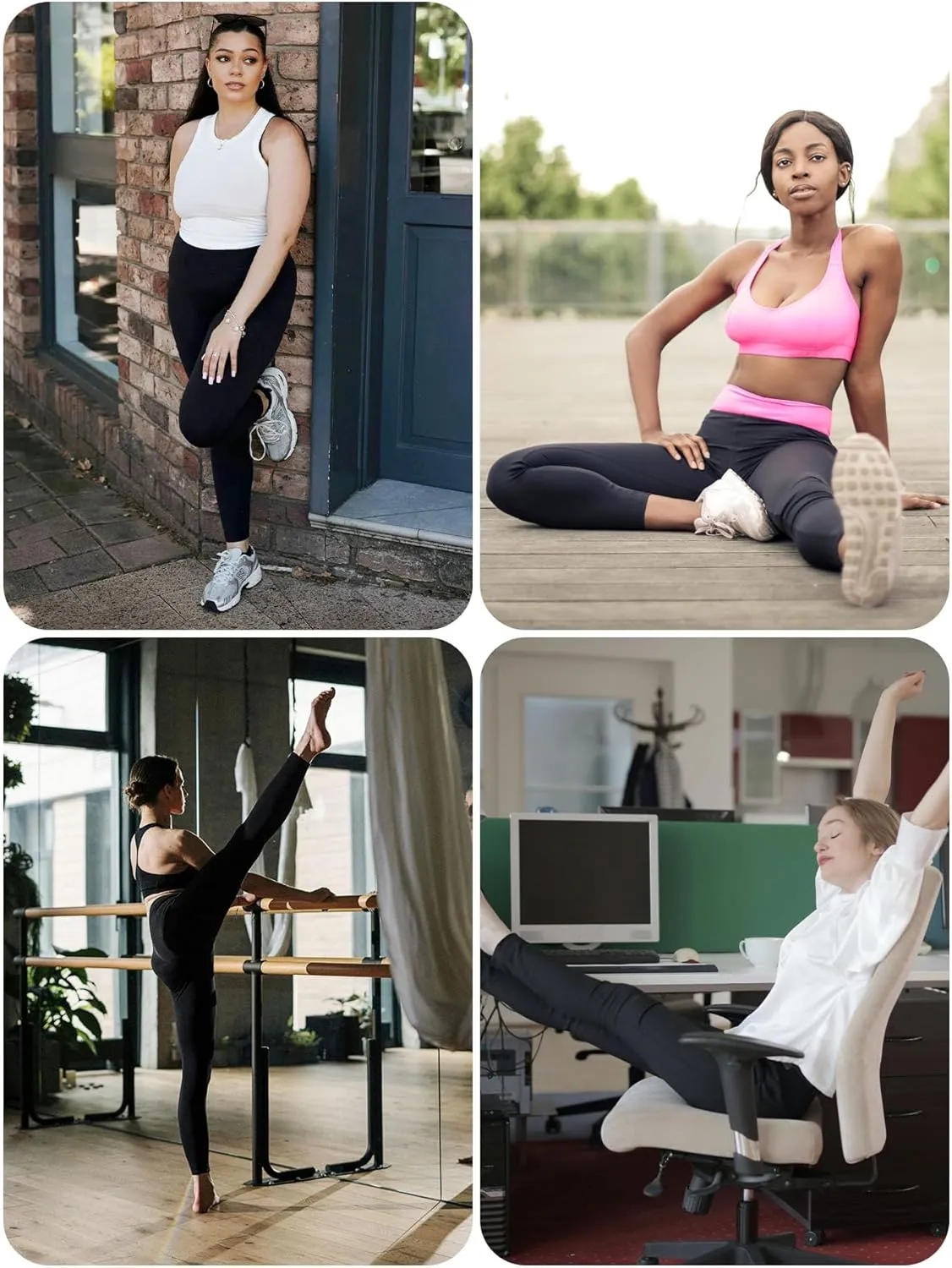 Diravo 5 Pack Workout Leggings for Women with Pockets - High Waisted Yoga Pants Women Tummy Control Gym Athletics Clothes