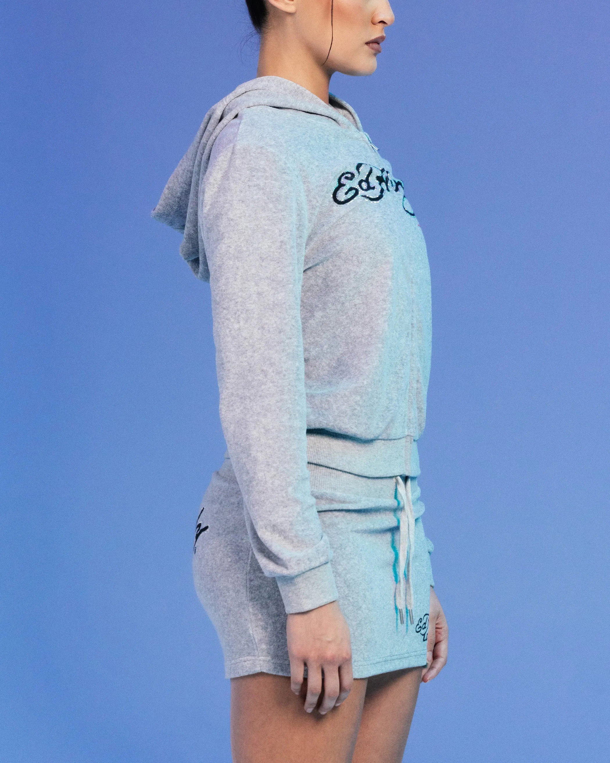 Ed Hardy By Loiter Women's Longue Hoodie Light Grey Marle