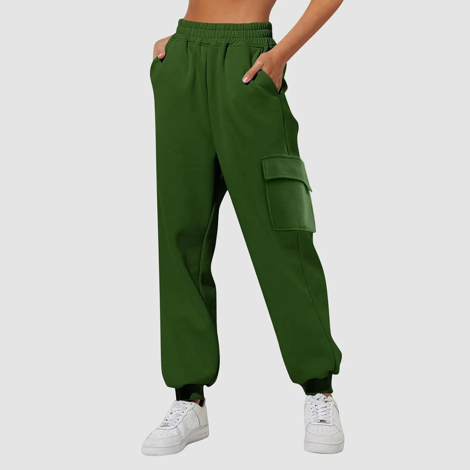 Elastic Ankle Baggy Sweatpants Joggers Women Cinch Bottom High Waist Cargo Pants Oversized Y2k Trouser with Pockets