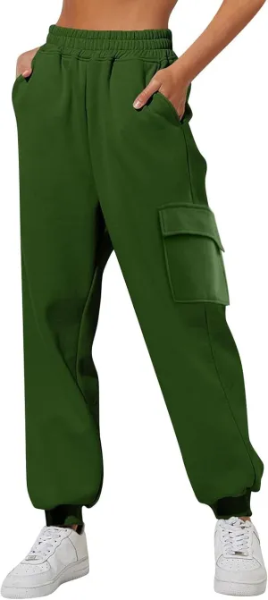 Elastic Ankle Baggy Sweatpants Joggers Women Cinch Bottom High Waist Cargo Pants Oversized Y2k Trouser with Pockets