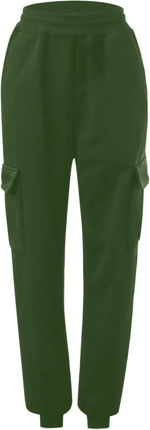 Elastic Ankle Baggy Sweatpants Joggers Women Cinch Bottom High Waist Cargo Pants Oversized Y2k Trouser with Pockets