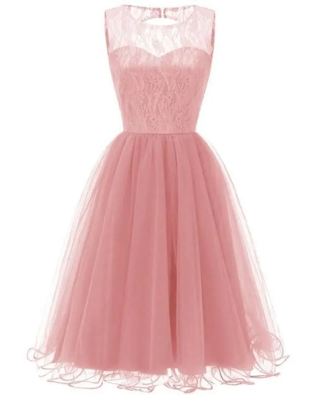 Elegant Embroidery Lace Dresses For Women