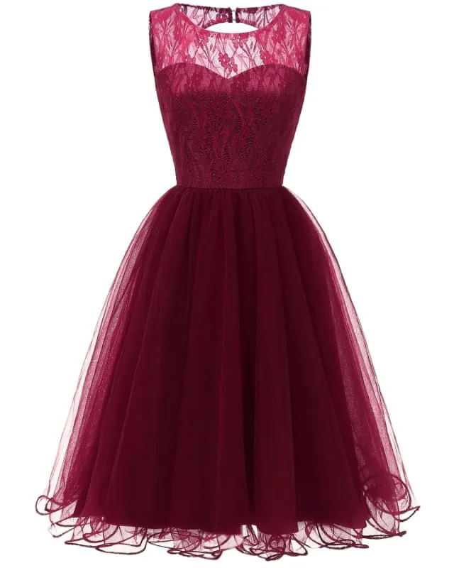 Elegant Embroidery Lace Dresses For Women