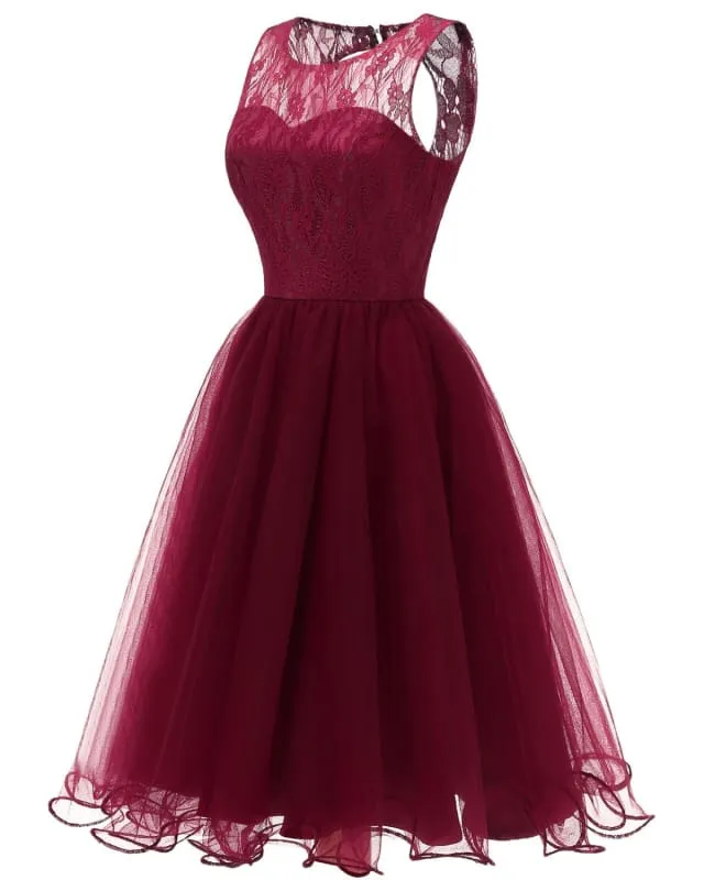 Elegant Embroidery Lace Dresses For Women