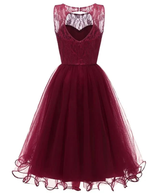 Elegant Embroidery Lace Dresses For Women
