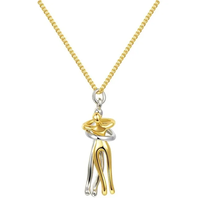 Eternal Love - Exquisite Unisex Couple Hugging Pendant Necklace - Perfect Gift for Couples