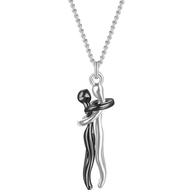 Eternal Love - Exquisite Unisex Couple Hugging Pendant Necklace - Perfect Gift for Couples