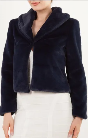 Faux Fur Jacket Navy