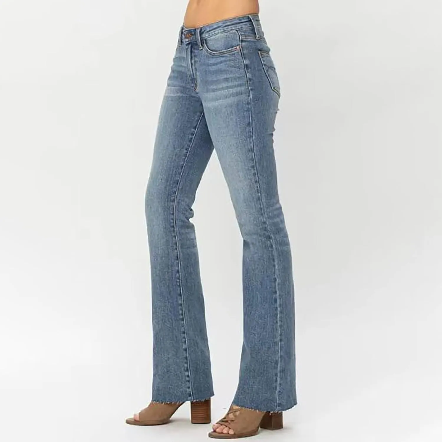 Flare Jeans for Women High Waisted Stretchy Bell Bottom Jean Plus Size Denim Pants Trendy Wide Leg Long Pant Trousers