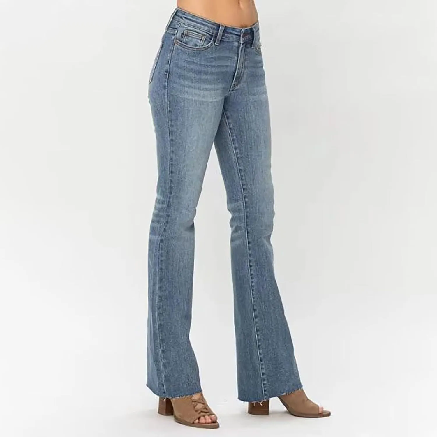 Flare Jeans for Women High Waisted Stretchy Bell Bottom Jean Plus Size Denim Pants Trendy Wide Leg Long Pant Trousers