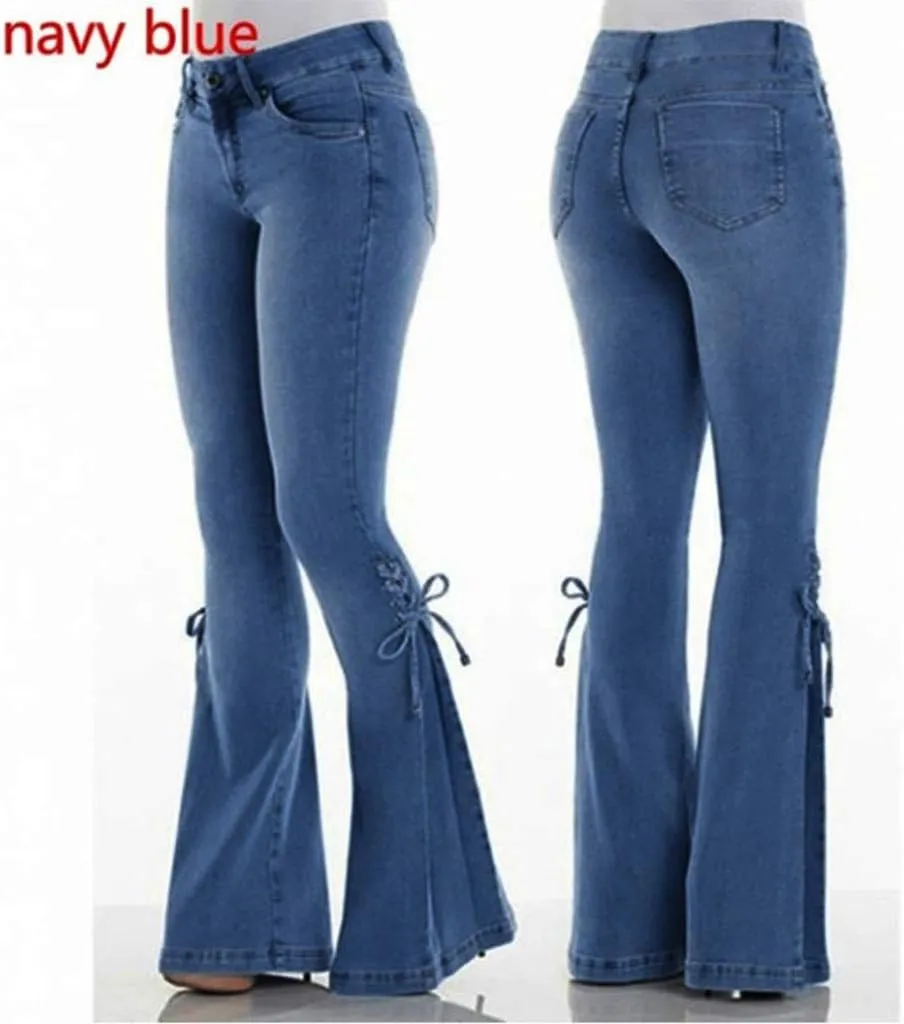 Flare Jeans for Women High Waisted Stretchy Bell Bottom Jean Plus Size Denim Pants Trendy Wide Leg Long Pant Trousers