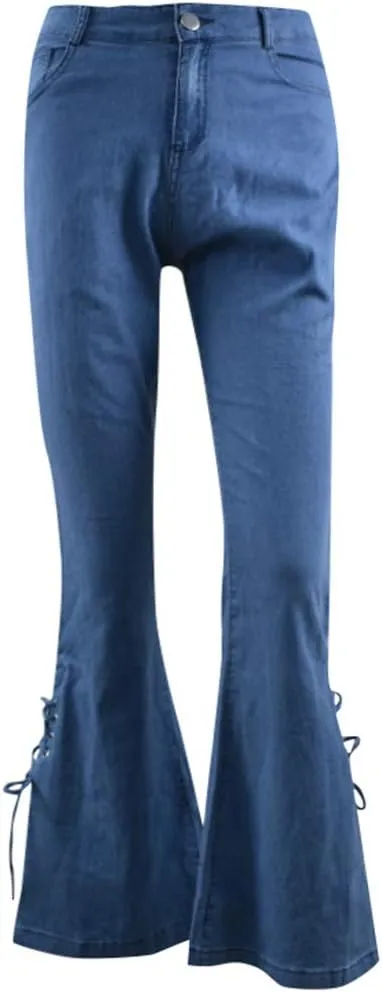 Flare Jeans for Women High Waisted Stretchy Bell Bottom Jean Plus Size Denim Pants Trendy Wide Leg Long Pant Trousers