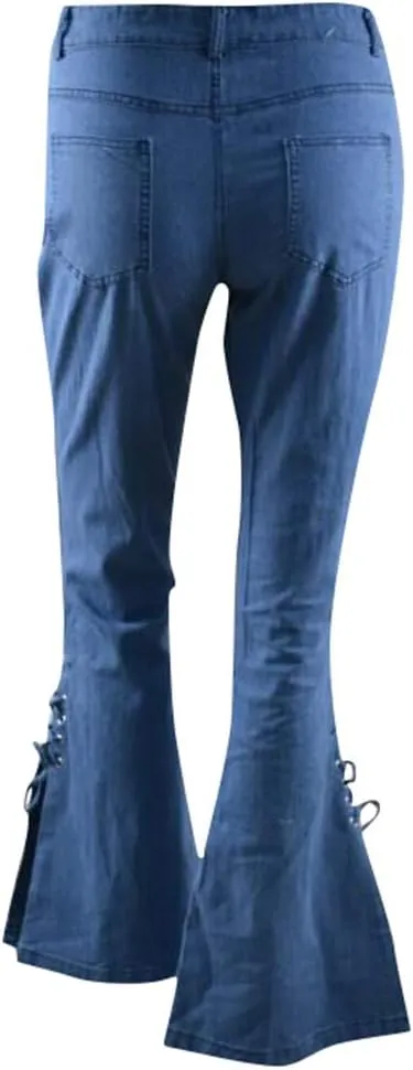 Flare Jeans for Women High Waisted Stretchy Bell Bottom Jean Plus Size Denim Pants Trendy Wide Leg Long Pant Trousers