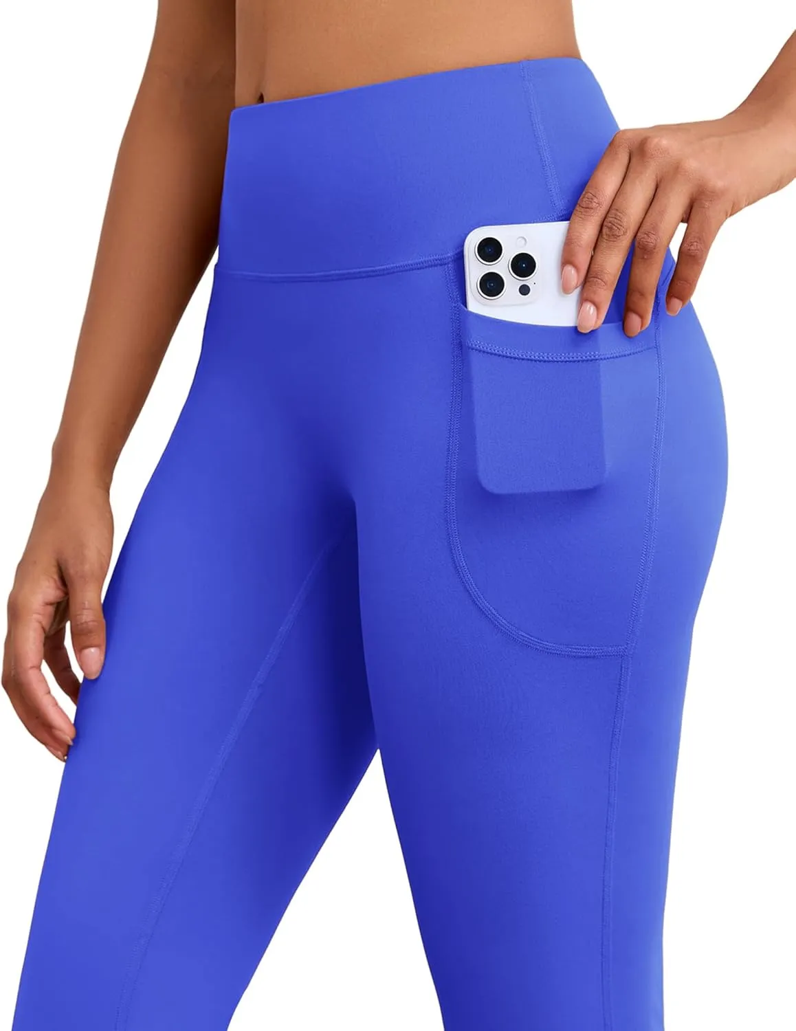 Flare Yoga Pants with Pockets for Women Wide Leg Tummy Control Flared Workout Leggings High Waist