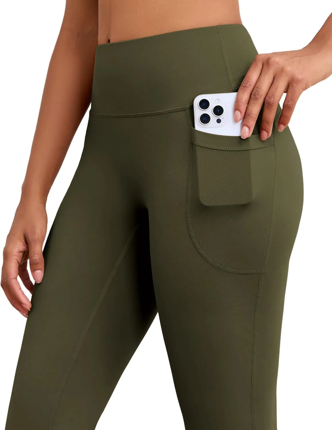 Flare Yoga Pants with Pockets for Women Wide Leg Tummy Control Flared Workout Leggings High Waist