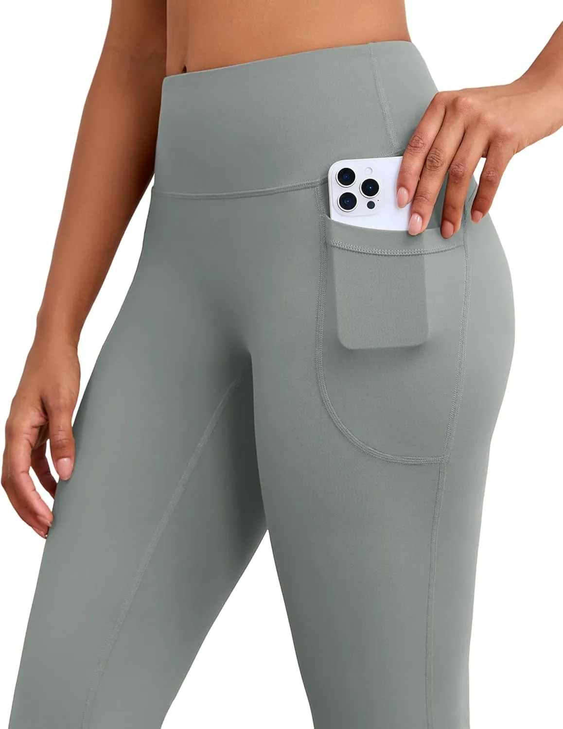 Flare Yoga Pants with Pockets for Women Wide Leg Tummy Control Flared Workout Leggings High Waist