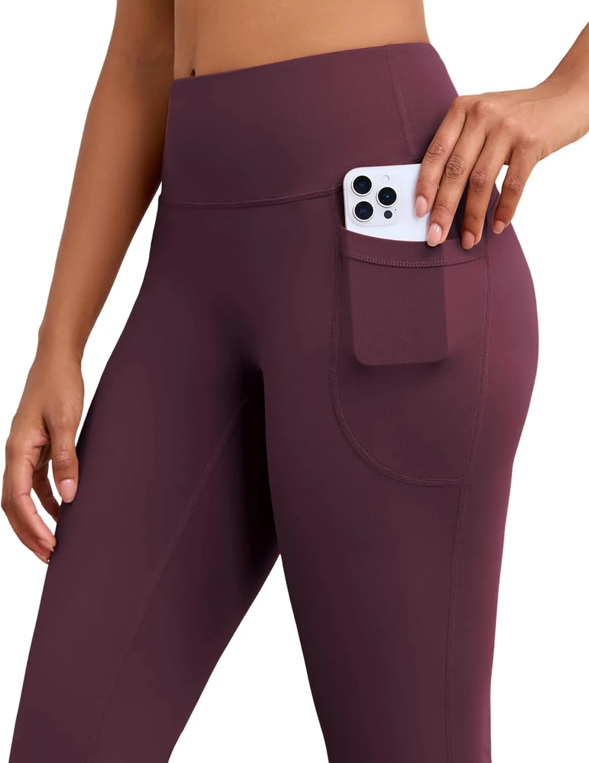 Flare Yoga Pants with Pockets for Women Wide Leg Tummy Control Flared Workout Leggings High Waist
