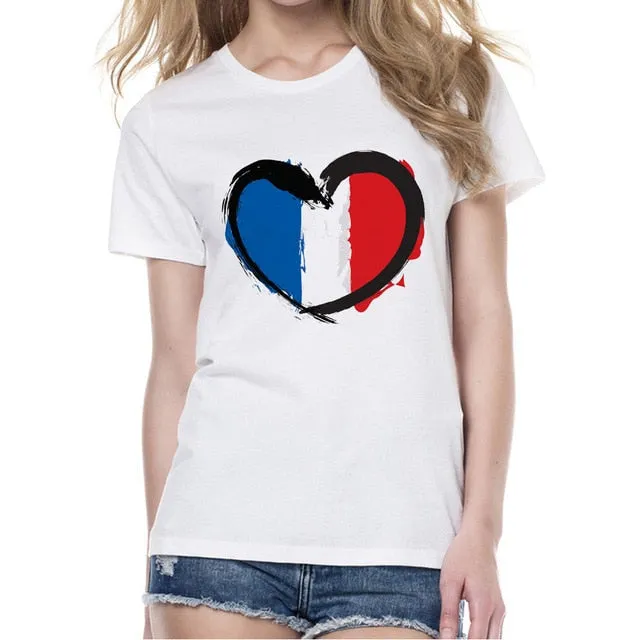 France Flag Printed Matching Couple Tees
