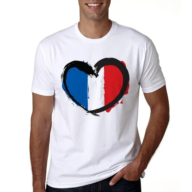 France Flag Printed Matching Couple Tees