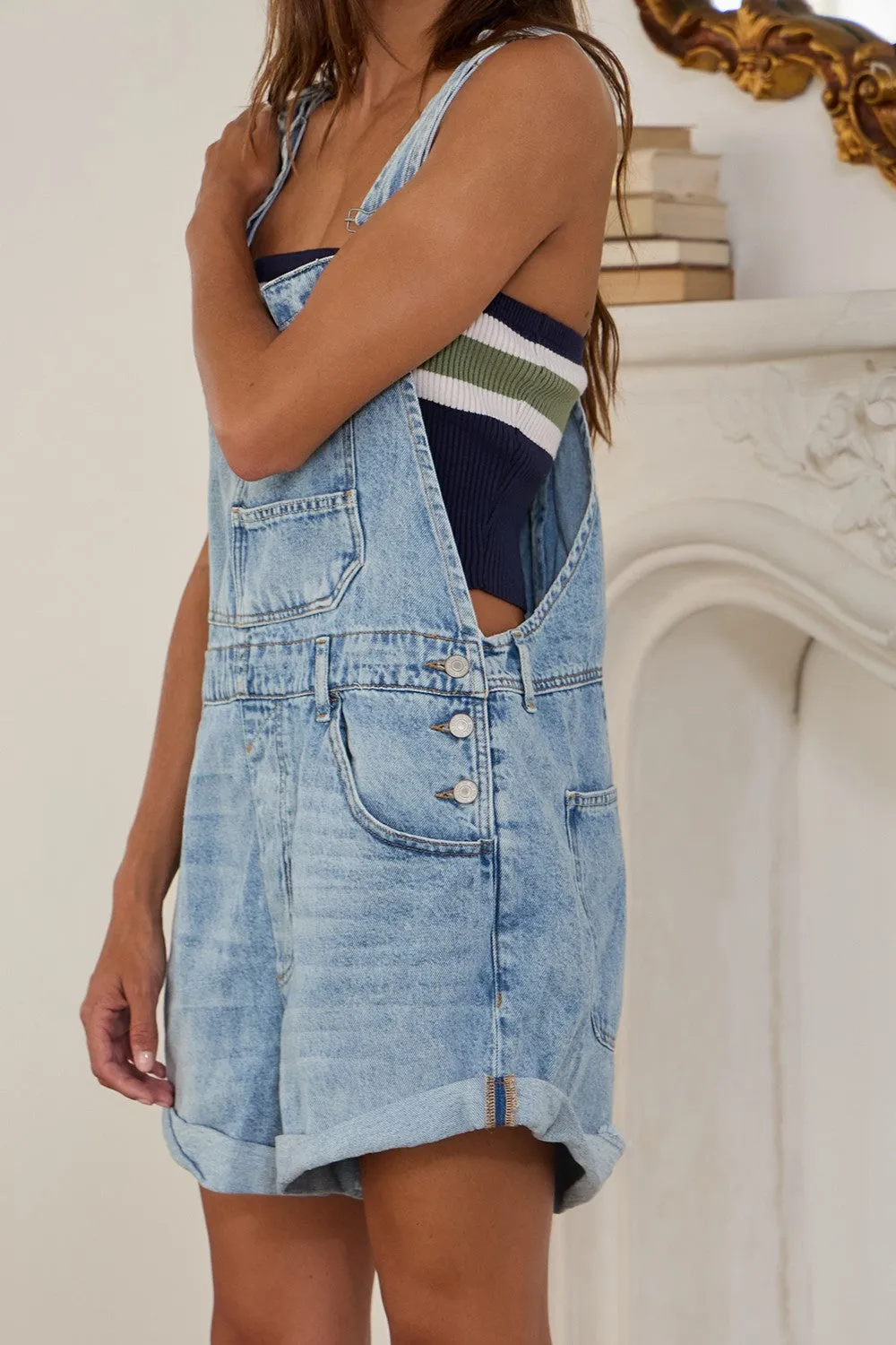 Front bib pocket Denim Overalls Shortalls