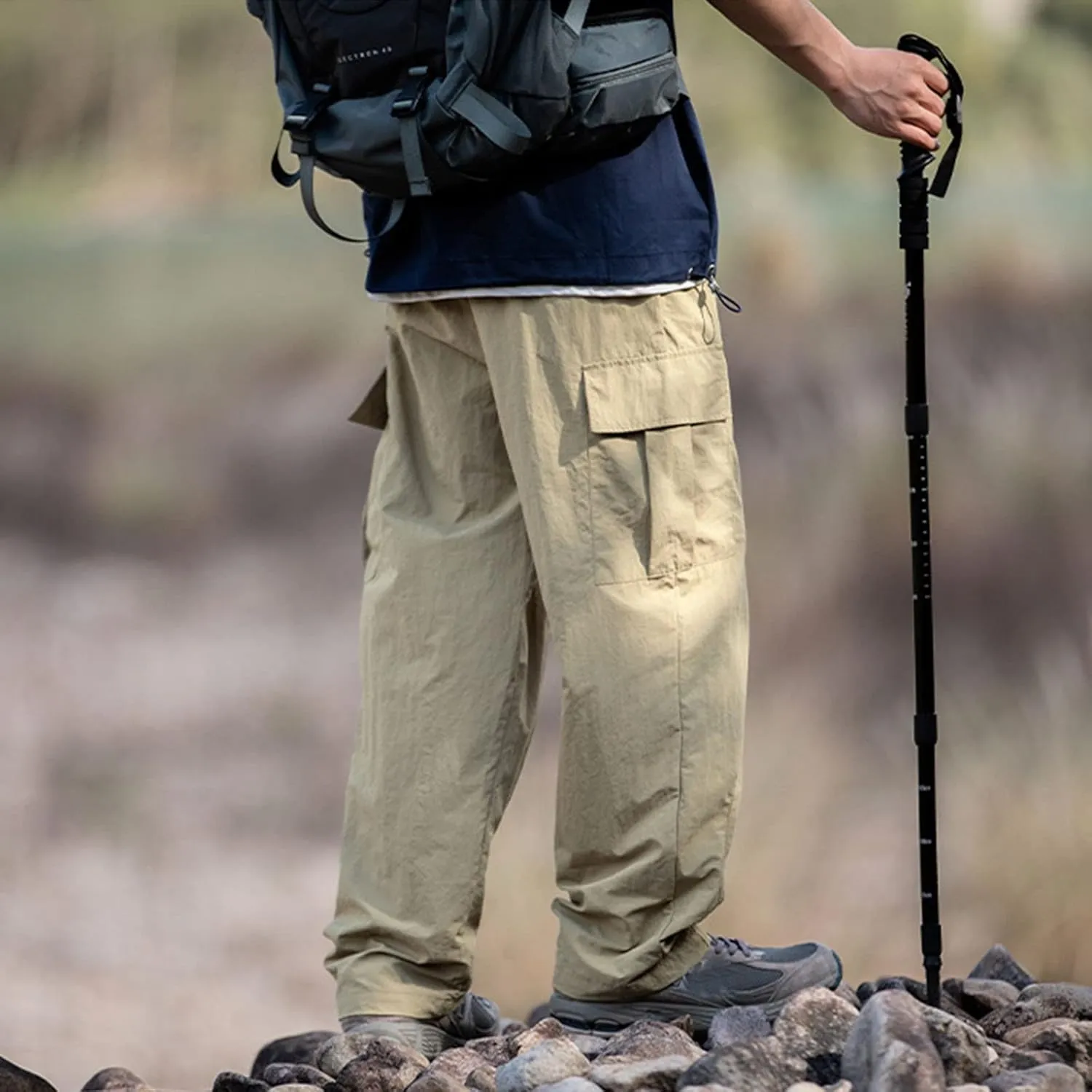 FZVYD 2023 Mens Wild Cargo Pants Mens Joggers Cargo Pants Fashion Casual Sweatpants Work Pants Drawstring Loose Trousers