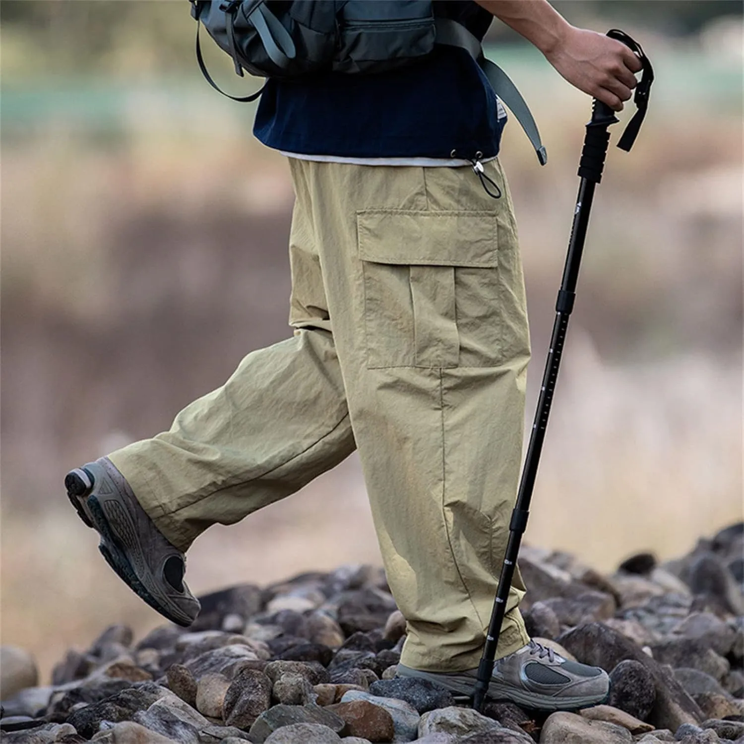 FZVYD 2023 Mens Wild Cargo Pants Mens Joggers Cargo Pants Fashion Casual Sweatpants Work Pants Drawstring Loose Trousers