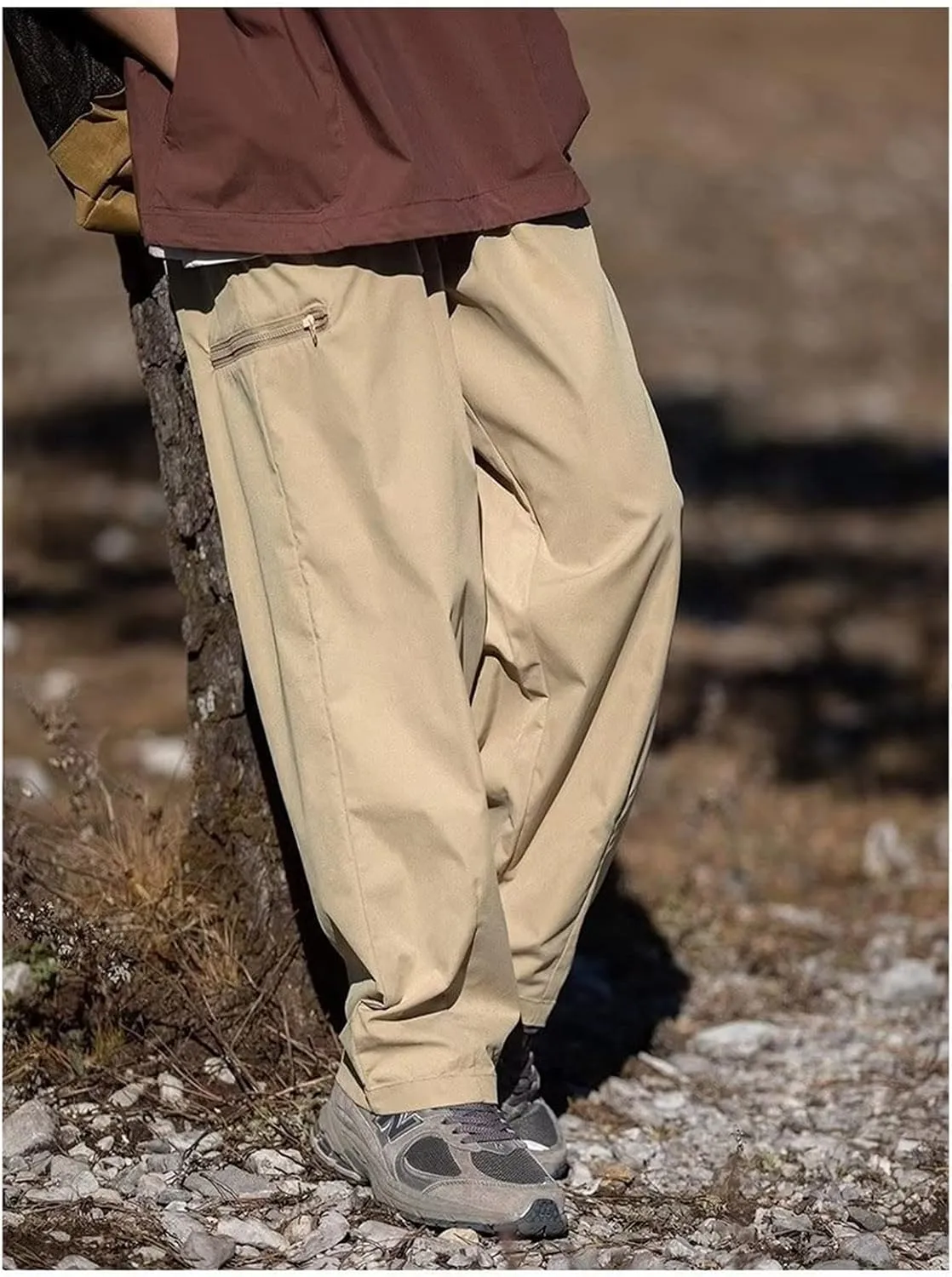 FZVYD 2023 Mens Wild Cargo Pants Mens Joggers Cargo Pants Fashion Casual Sweatpants Work Pants Drawstring Loose Trousers