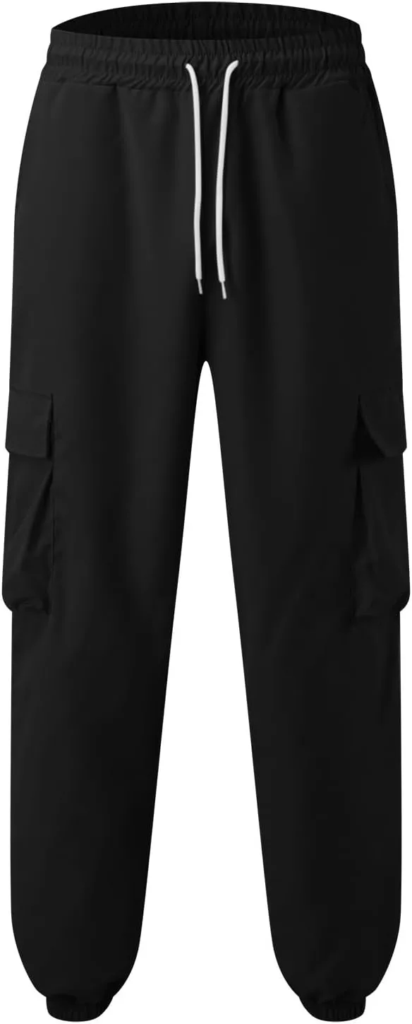 FZVYD Cargo Pants for Men Joggers Cargo Pants Fashion Casual Sweatpants Work Pants Drawstring Loose Trousers with Pockets